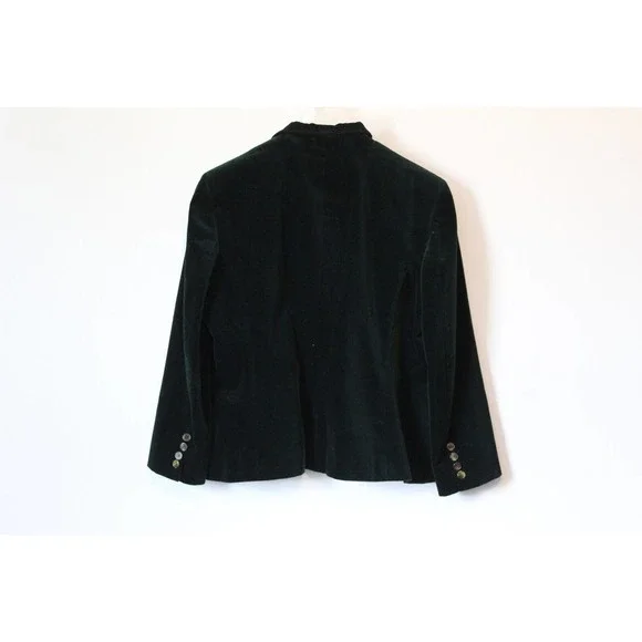 Lauren Ralph Lauren Velvet Blazer Jacket Holiday Green Button Size 16 H13855 - Picture 7 of 12